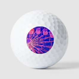 Pelotas De Golf Rueda de la fortuna púrpura y rosa