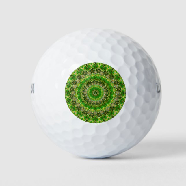 Pelotas De Golf Rueda de Mandala Verde... (Anverso)