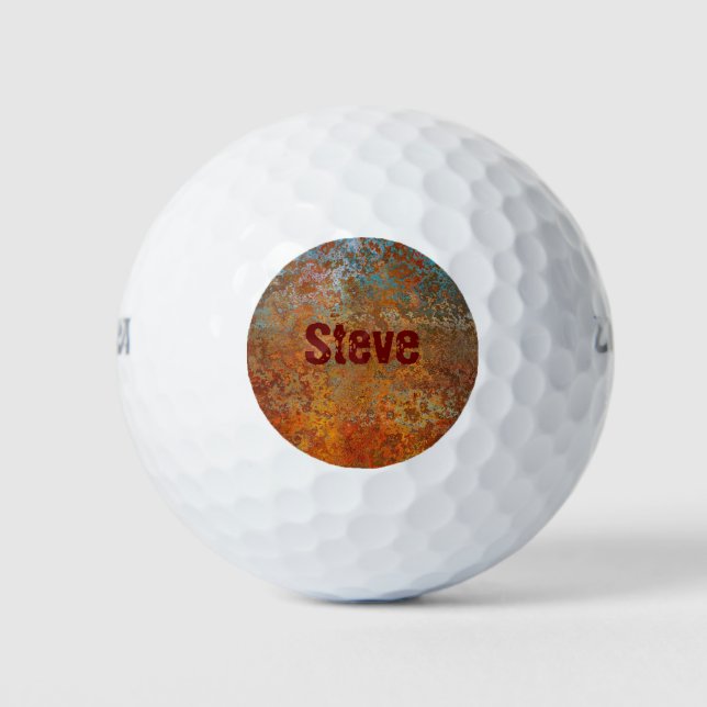 Pelotas De Golf Rusty, Verdigris, Grunge Steampunk Personalizado (Anverso)