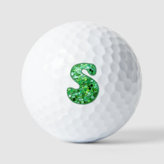 Pelotas De Golf S green glitter initial letter