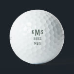 Pelotas De Golf Sage Bold Font Best Man Monograma Titular Pro V1<br><div class="desc">Botas de golf monocasco de letra negrita simple. Personalizado. Regalo. Pareja. Boda. Titleist Pro V1. Padrino. Texto sabio.</div>