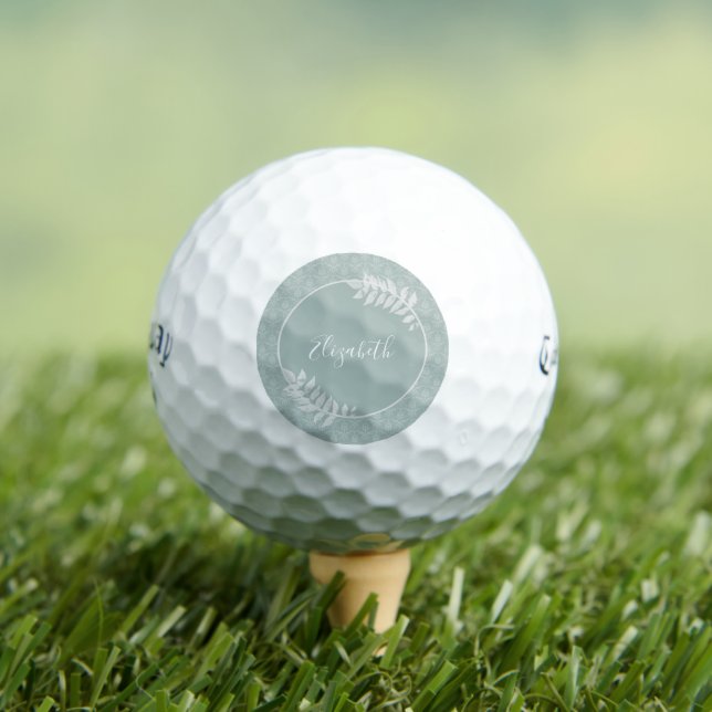 Pelotas De Golf Sage Green Elegant Damask (Camiseta in situ)