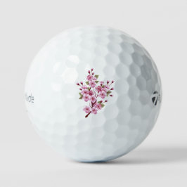 Pelotas De Golf Sakura rosa sobre fondo de pintura