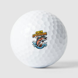 Pelotas De Golf Salmón Nada Contracorriente Motivacional