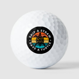 Pelotas De Golf Saltar Una Paja Salvar Una Tortuga