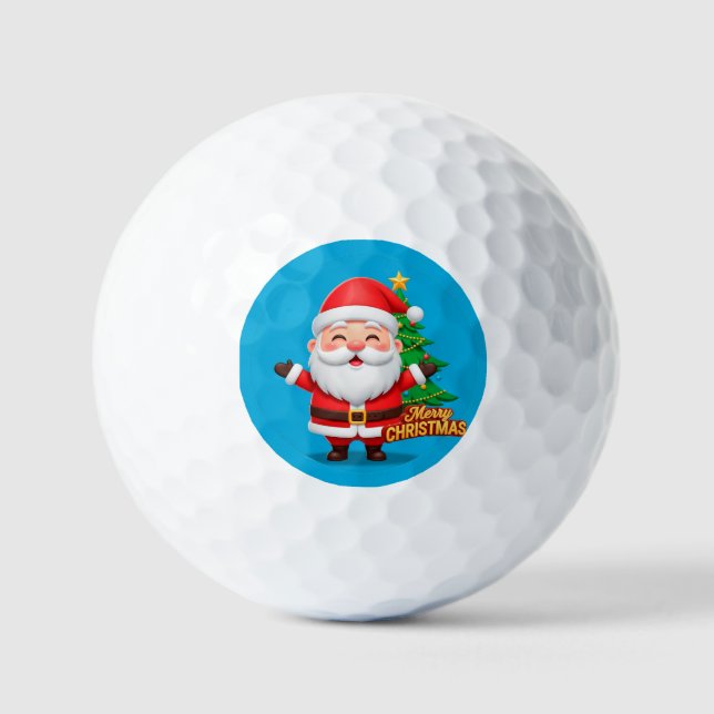 Pelotas De Golf Saludo Alegre de Santa Claus (Anverso)