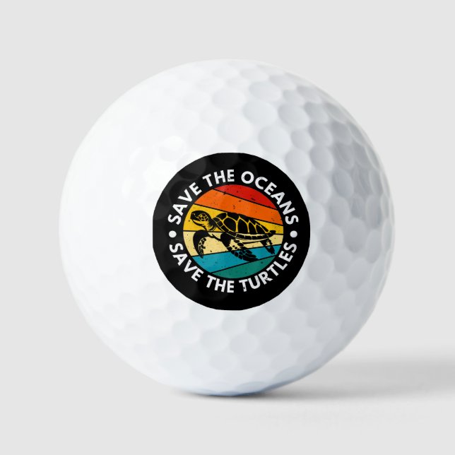 Pelotas De Golf Salva Los Océanos Salva Las Tortugas (Anverso)