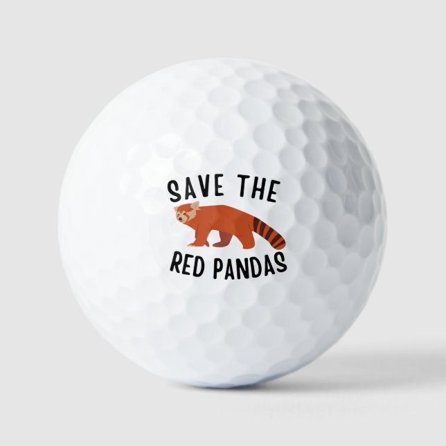 Pelotas De Golf Salvar a los pandas rojos (Anverso)