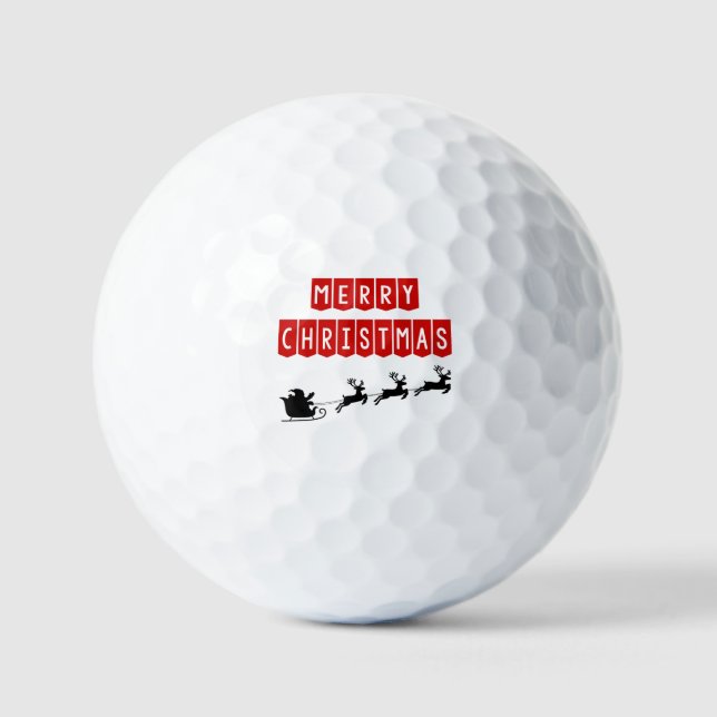 Pelotas De Golf Santa Claus conduce carrito de golf  (Anverso)
