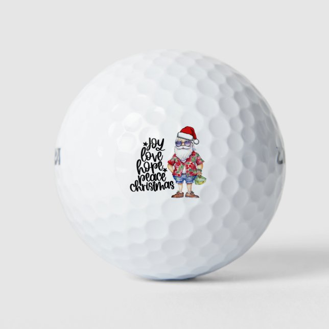 Pelotas De Golf Santa Claus en los Navidades de la playa en el ver (Anverso)