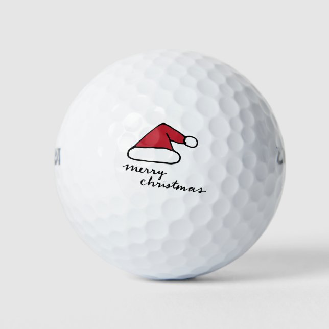 Pelotas De Golf Santa Hat Feliz Navidad (Anverso)