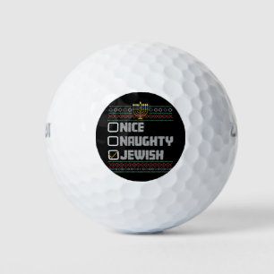 Pelotas De Golf Santa Judío Malo Bueno Feo Navidad Janucá 