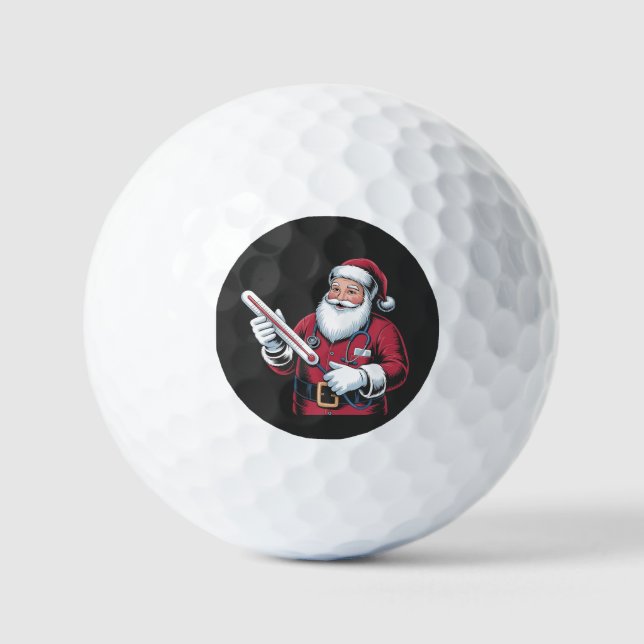 Pelotas De Golf Santa Nurse Xmas Nursing Healthcare Worker   (Anverso)