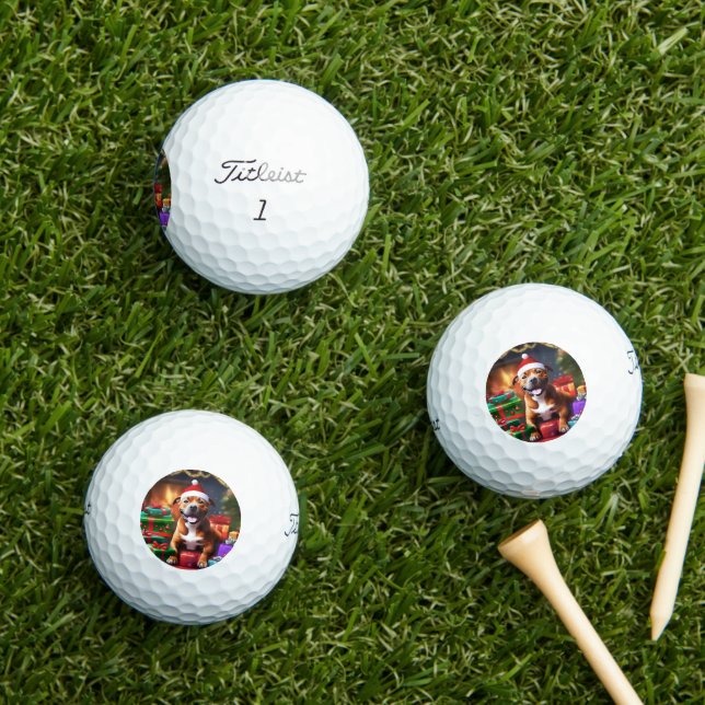 Pelotas De Golf "Santa Paws: La sorpresa festiva de un soldado" (Césped in situ)