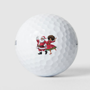 Pelotas De Golf Santa Señora Claus bailando Navidades estadouniden