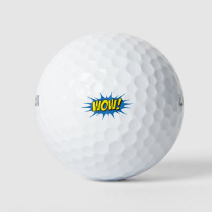 Pelotas De Golf Sarcástico Gráfico divertida Nerdy Geek Wow