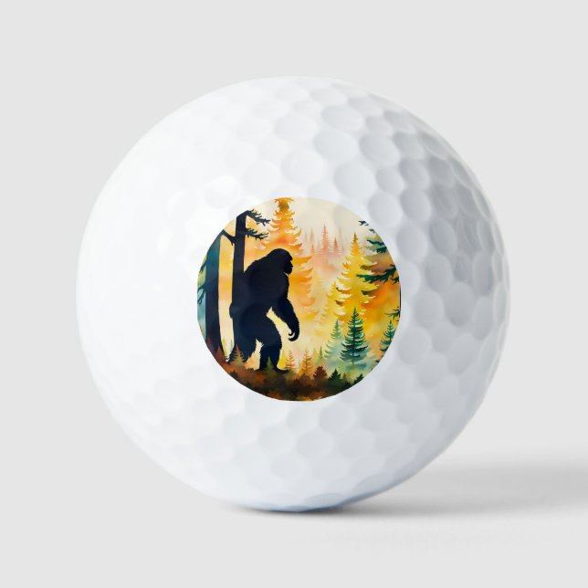 Pelotas De Golf Sasquatch Autumn Landscape Sunset (Anverso)