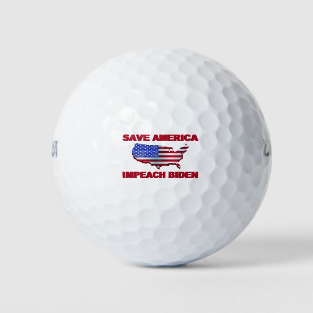 Pelotas De Golf Save America Impeach Biden (Anverso)