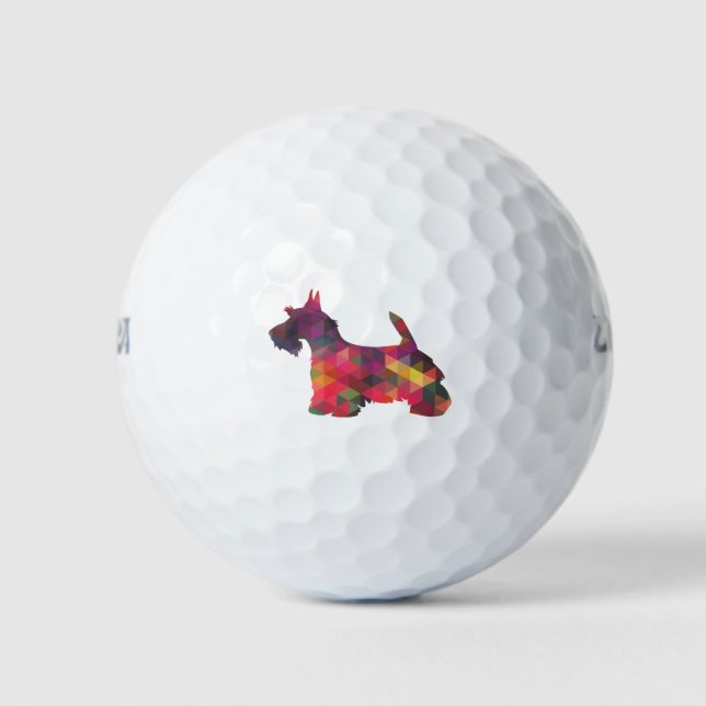 Pelotas De Golf Scottie Perro Raza Geo Silhouette Multi (Anverso)