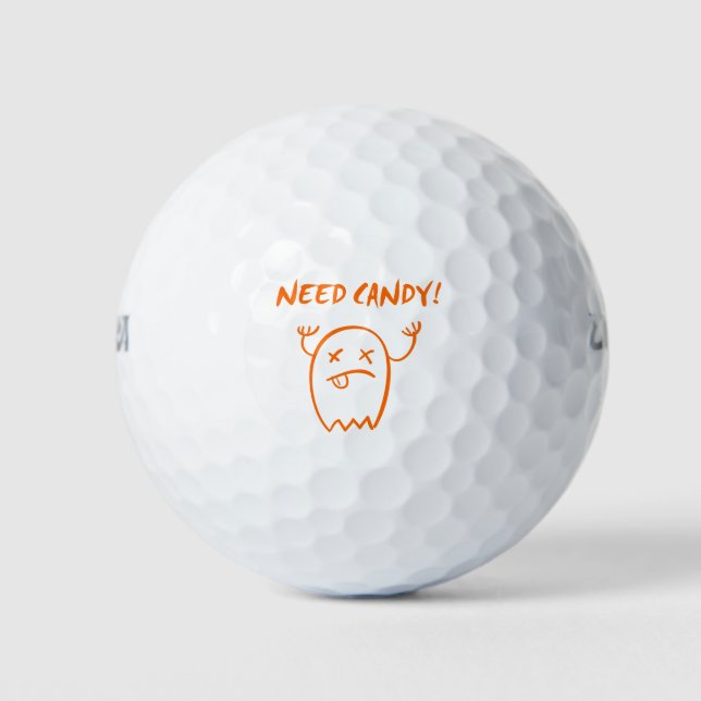 Pelotas De Golf Se necesita Candy Halloween Fantasma Oscuro Monoto (Anverso)