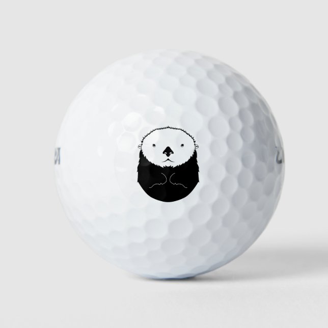 Pelotas De Golf Sea Otter Silhouette (Anverso)