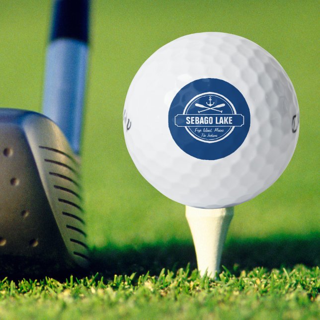 Pelotas De Golf Sebago Lake Maine Personalized Town and Name (Subido por el creador)