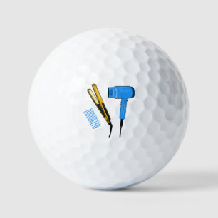 Pelotas De Golf Secador de pelo y ilustracion de alisador de pelo