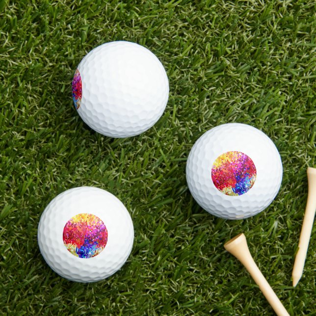Pelotas De Golf Secuencias metálicas coloridas parecen espejos dis (Césped in situ)