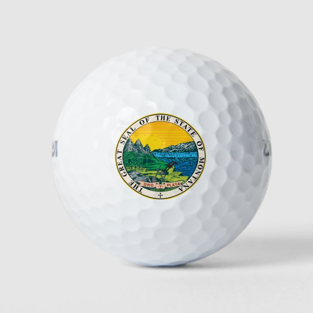 Pelotas De Golf Sello Estatal de Montana - (Anverso)