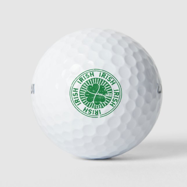 Pelotas De Golf Sello irlandés Shamrock (Anverso)