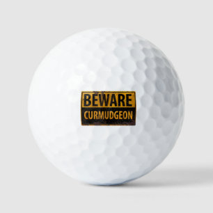 Pelotas De Golf Señal de advertencia de peligro metalizado oxidado