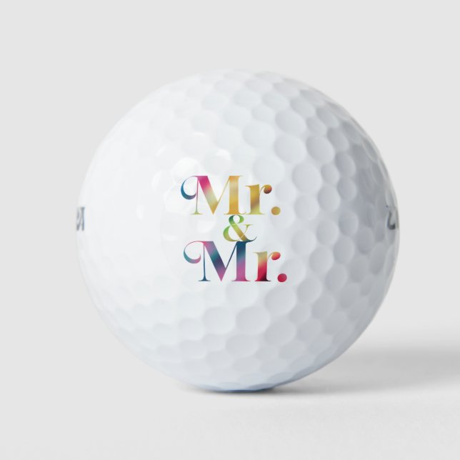 Pelotas De Golf Señor y Señor Despedida de Soltero Gay Matrimonio  (Anverso)