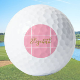 Pelotas De Golf Señoras de nombres personalizados minimalistas de 