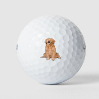 Pelotas De Golf Sentada de Golden Retriever - Diseño Adorable