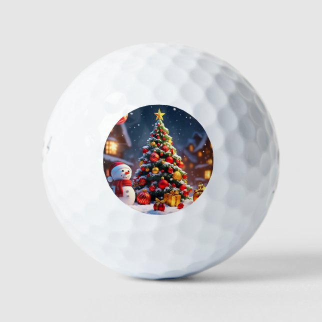 Pelotas De Golf "Serenidad de nieve dorada" (Anverso)