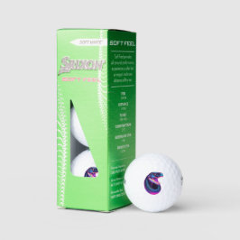 Pelotas De Golf Serpiente Cobra en estilo estético vaporwave