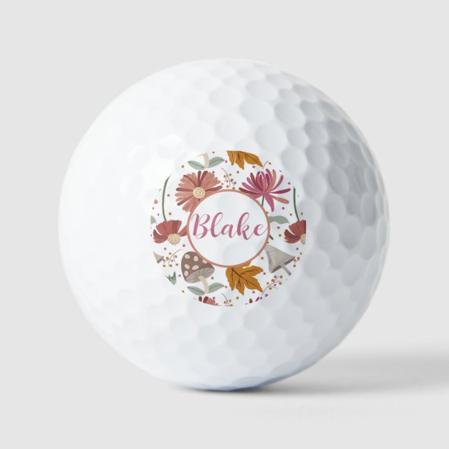 Pelotas De Golf Setas y flores (Anverso)