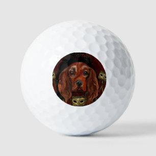 Pelotas De Golf Setter Rojo Irlandés Tarjeta Postal