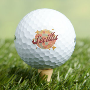 Pelotas De Golf Sevilla City España Retro de golf de golf