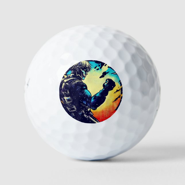 Pelotas De Golf SF Anime Hero - Woodcut (2) (Anverso)