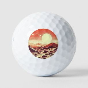 Pelotas De Golf SF Martian Landscape Woodcut (2)
