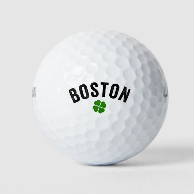 Pelotas De Golf Shamrock irlandés en Boston (Anverso)