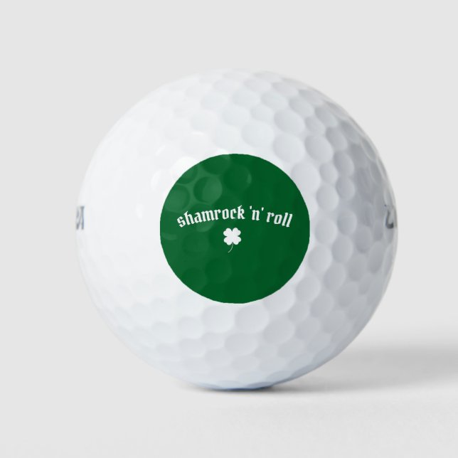 Pelotas De Golf Shamrock n roll St Patrick's Day (Anverso)