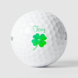 Pelotas de Golf Shamrock Verde Irlandés Día de San