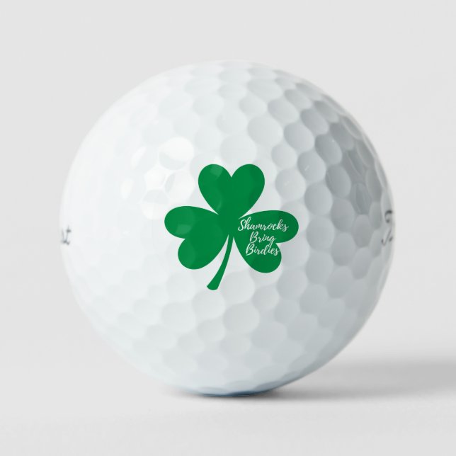 Pelotas De Golf 'Shamrocks Bring Birdies' St. Patrick's Day Fun  (Anverso)