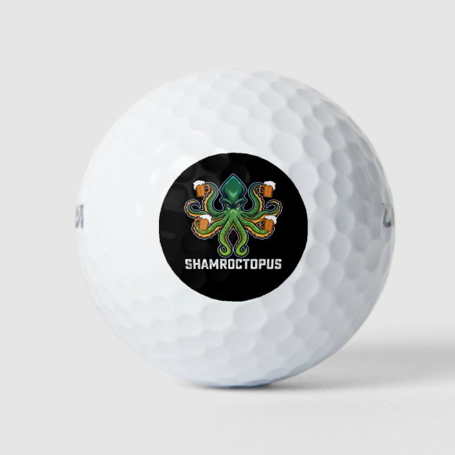 Pelotas De Golf Shamroctopus Octopus Lover St Patrick's Day (Anverso)