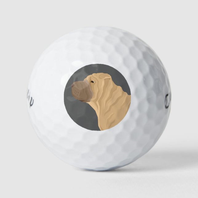 Pelotas De Golf Shar Pei (Anverso)