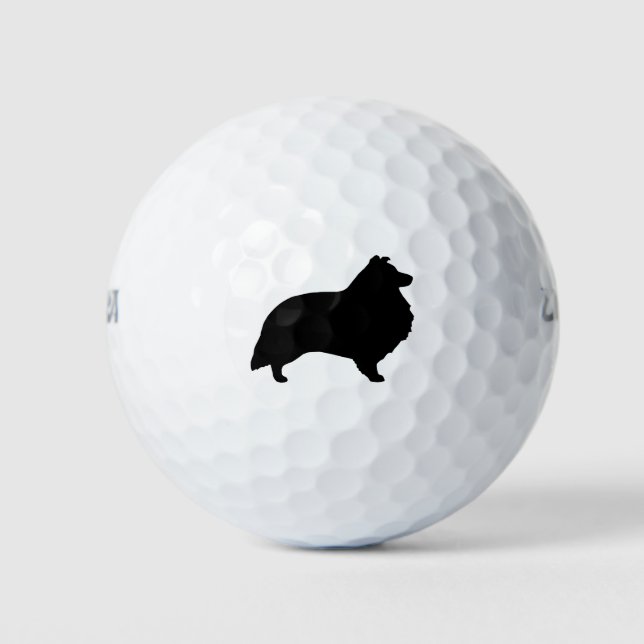Pelotas De Golf Shetland Sheepdog Silhouette (Anverso)