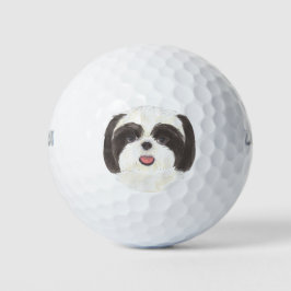 Pelotas De Golf Shih Tzu blanco y negro
