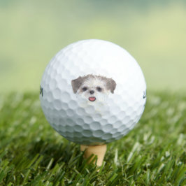 Pelotas De Golf Shih Tzu marrón y blanco